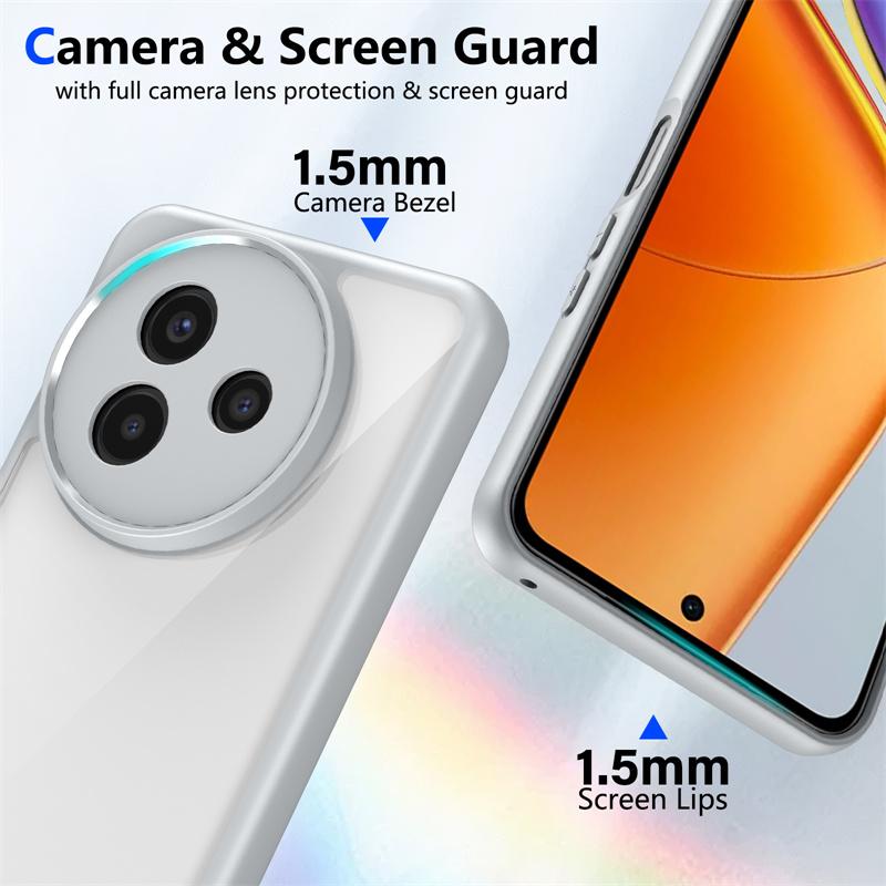 Vivo Y39 5G V2436 Case Plating Silicon Bumper Shockproof Clear Back Cover Hard Matte Phone Case for Vivo Y39 VivoY36 2025 V2436