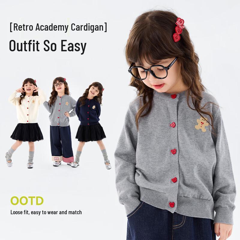 Girls  Cotton College Style Sweater 120