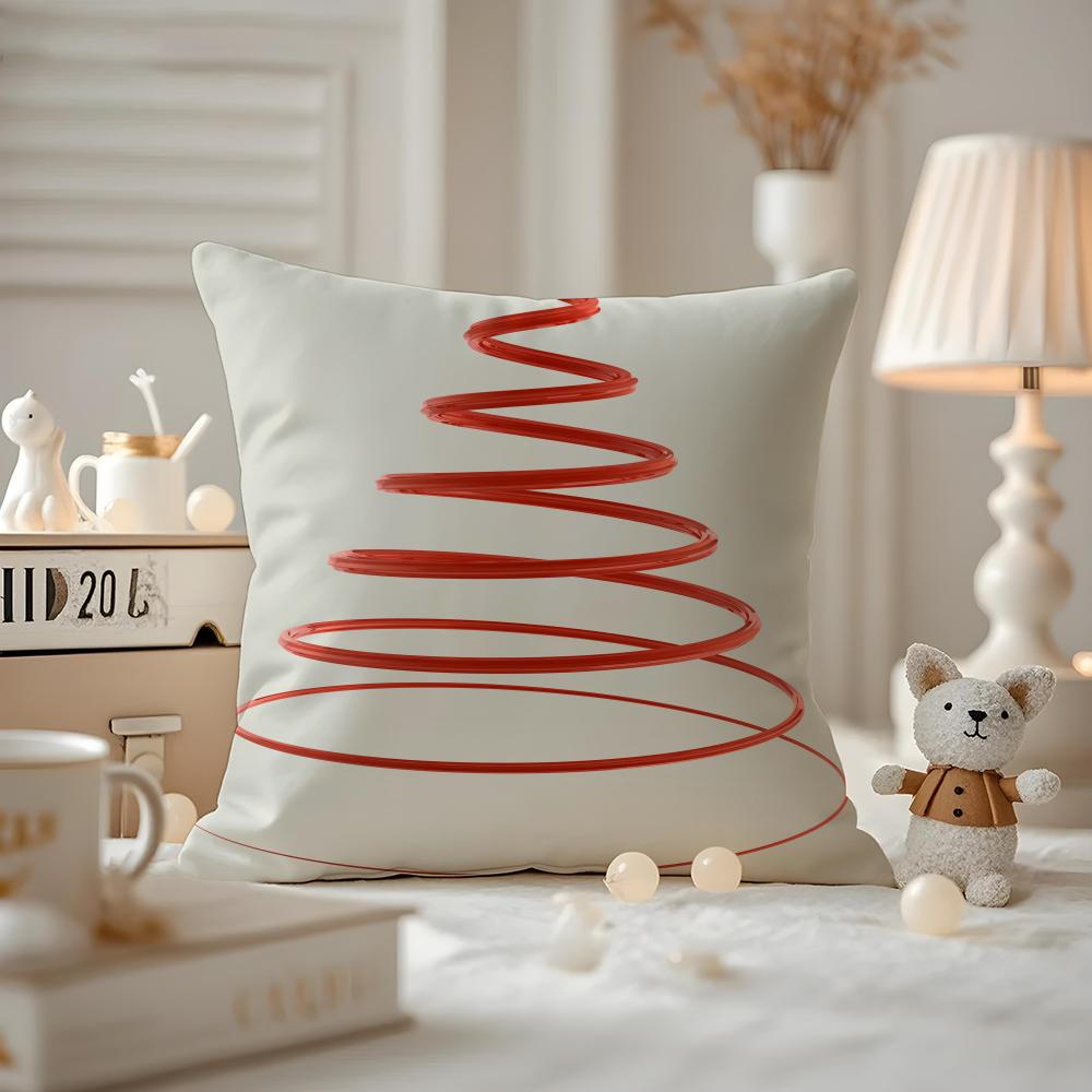 Christmas Tree Cushion Cover Pattern Printed Pillowcase For Living Room Sofa Cushion Cover & Bedroom Decor