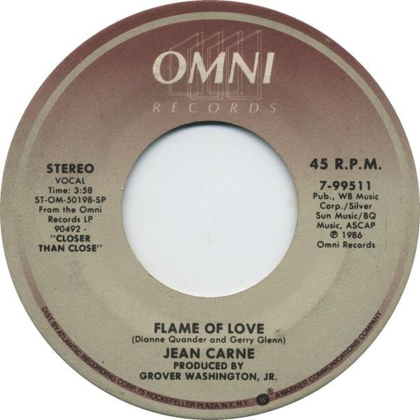 

7inch Record JEAN CARN - Flame Of Love 799511 Omni Records 1986 US Dance & Electronica Used