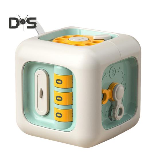 

Кубик для развития мелкой моторики для малышей, мальчиков и девочек, развивающий кубик для путешествий, портативный, образовательный, интерактивный, сенсорный зелёный