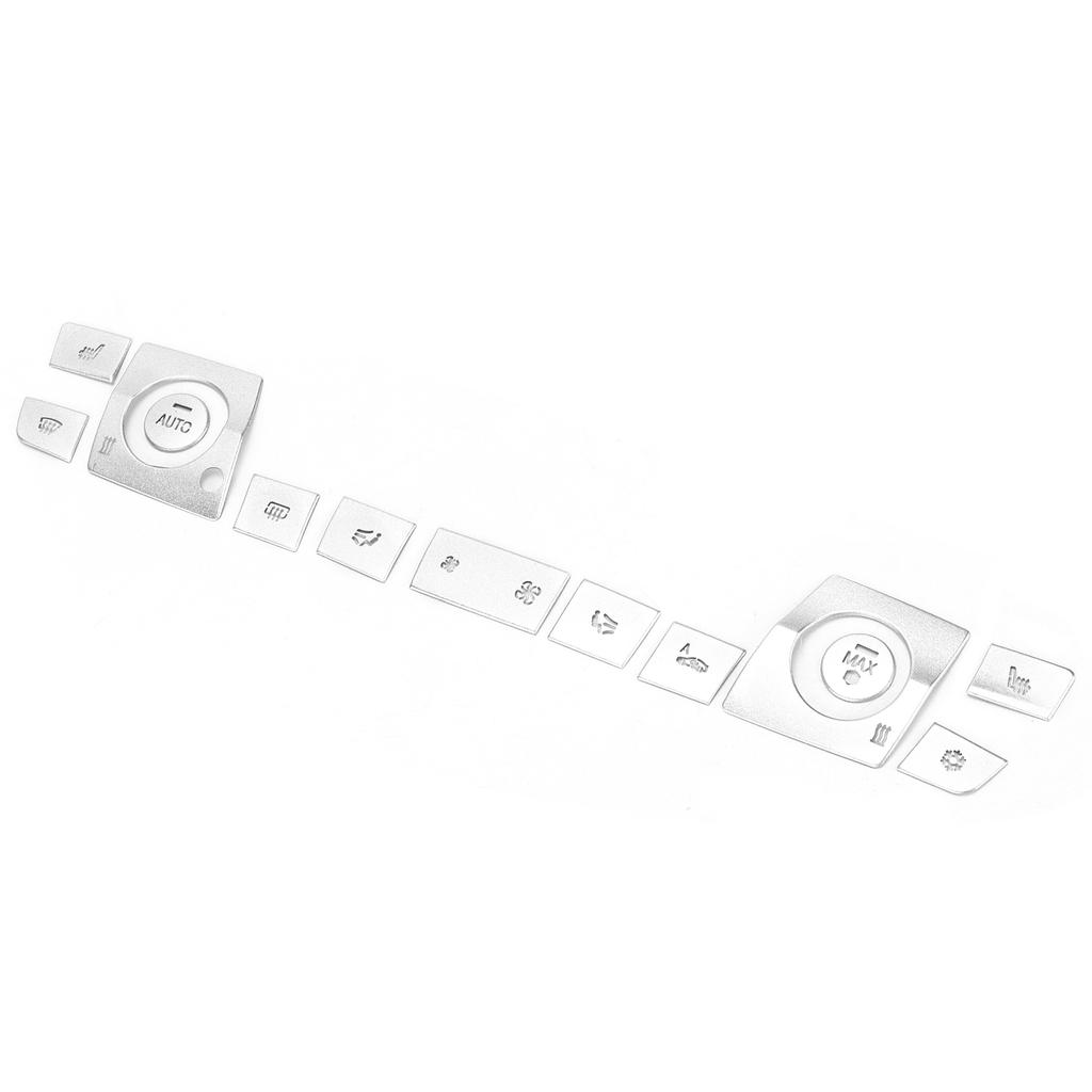 13-teiliges Set Klimaanlagenschalter-Aufkleber Silber Ersatz für 3er F30 2013-2018