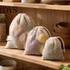 Organic Cotton Mesh Bags for Fruits Bag with Drawstring Closure, Reusable Eco-friendly Washable Zero Waste Food Storage Pouches Organizer, Sustainable