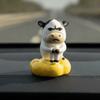 Ugly-cute Cute Cow Doll 3D Printed Car Ornament Grass Cow Figure  Desktop Decor