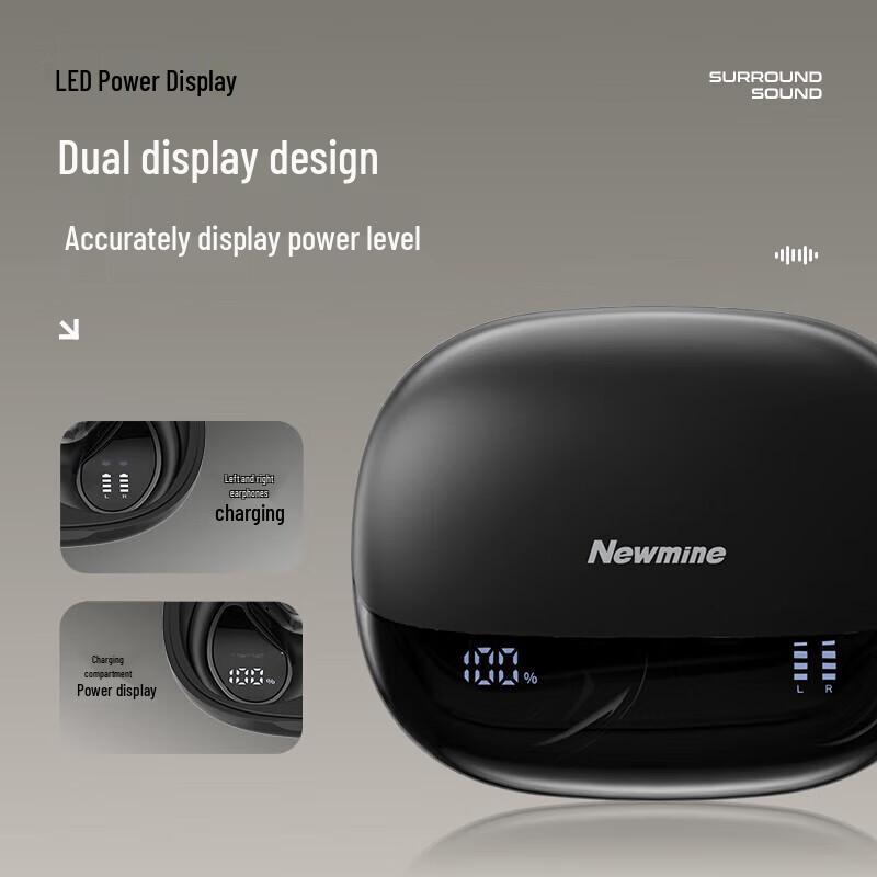 Newmine Open-Ear Sports Bluetooth Earphones with ENC Noise Reduction