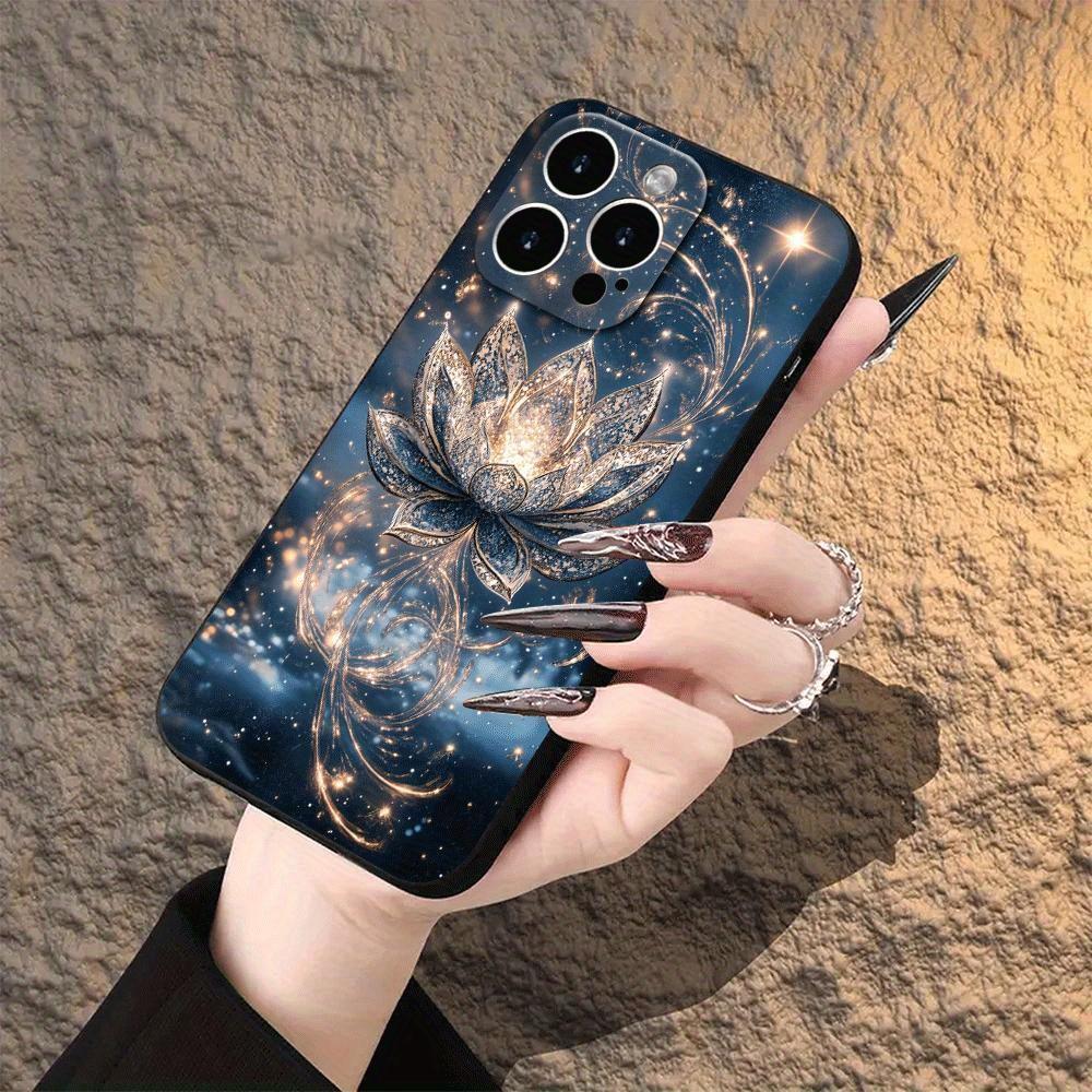 Lotus Design Mobile Phone Case Suitable for iPhone 17 16 15 14 13 12 11 Pro/ Max /Plus Anti-fall Soft Case
