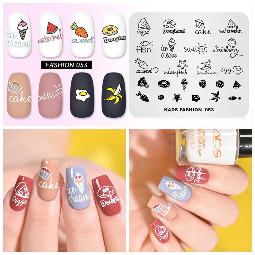 KADS Nail Art Template Fashion 053 Manicure Stamper Plate for Stamping Nails Professional Stencil for Nail Printing Images