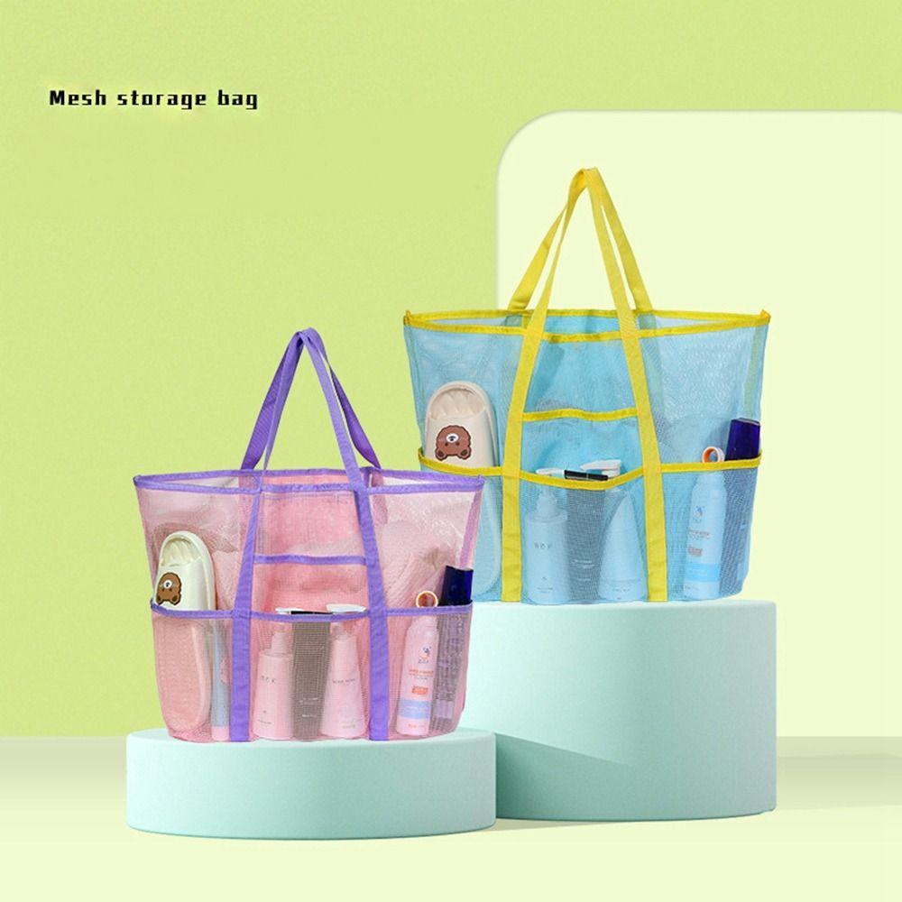 Hollow Out Mesh Beach Bag PVC Mesh Handbag Storage Bag Swimming Bag  Shower