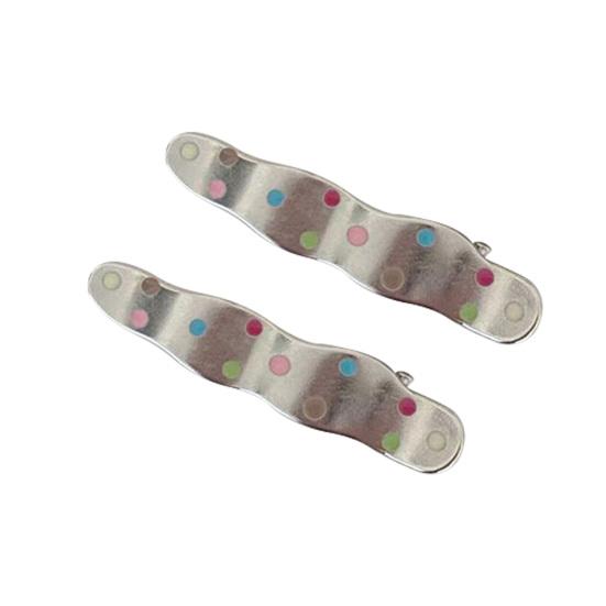 

1 Pair Girl Hairpin Dot Print Wave Hearts Geometric Design Metal Hair Clips Side Bang Hair Pins Commuting Hair Accessories C