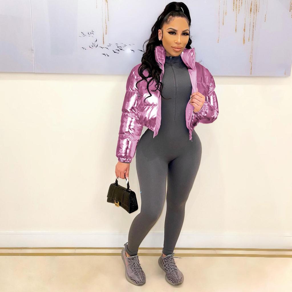 European & American Women's Trendy Cotton-Padded Casual Short Jacket - Autumn/Winter Fashion