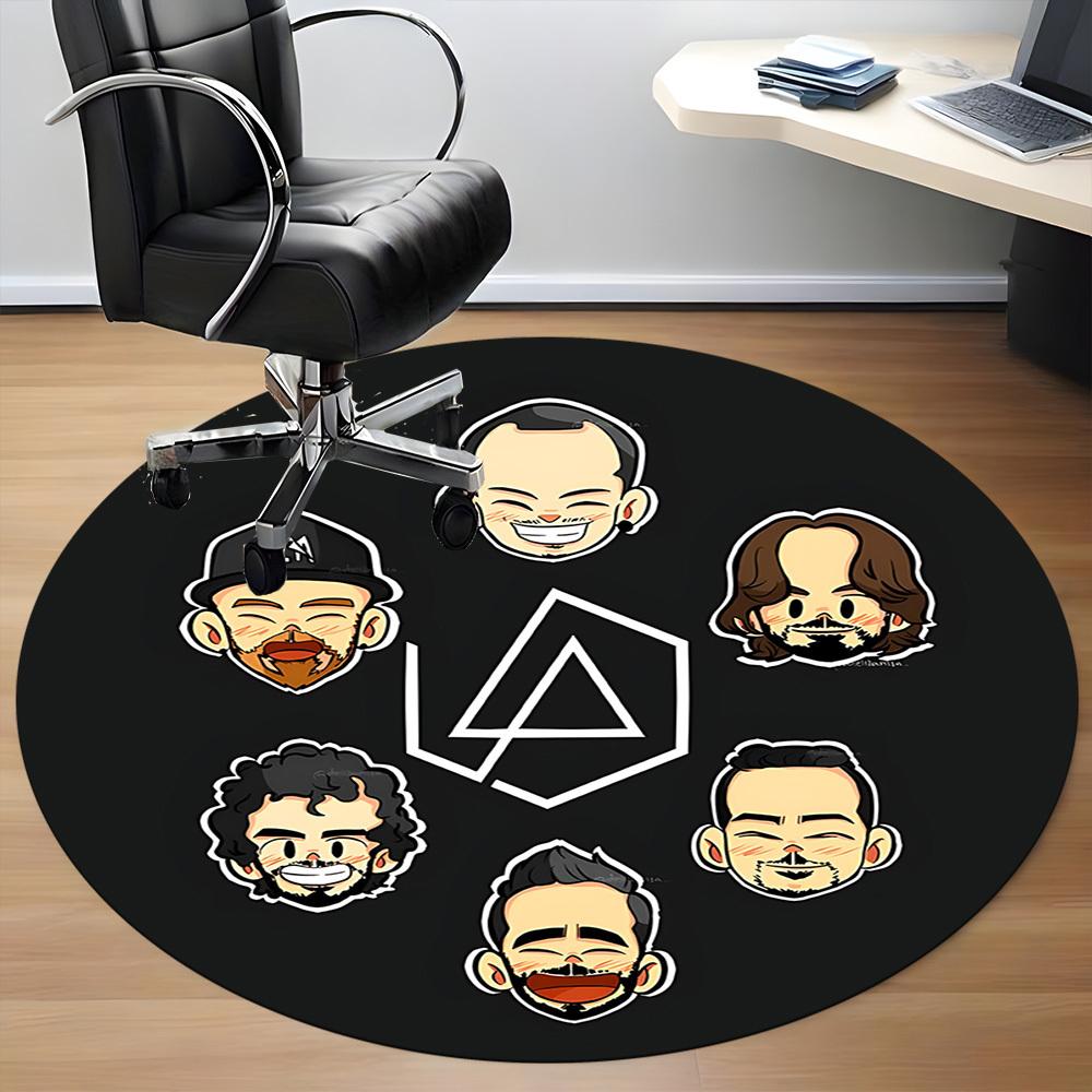 1 Stück Linkin Park Büro Runder Teppich, Unter Bürostühlen Schlafzimmer Wohnzimmer Heimdeko a1016266