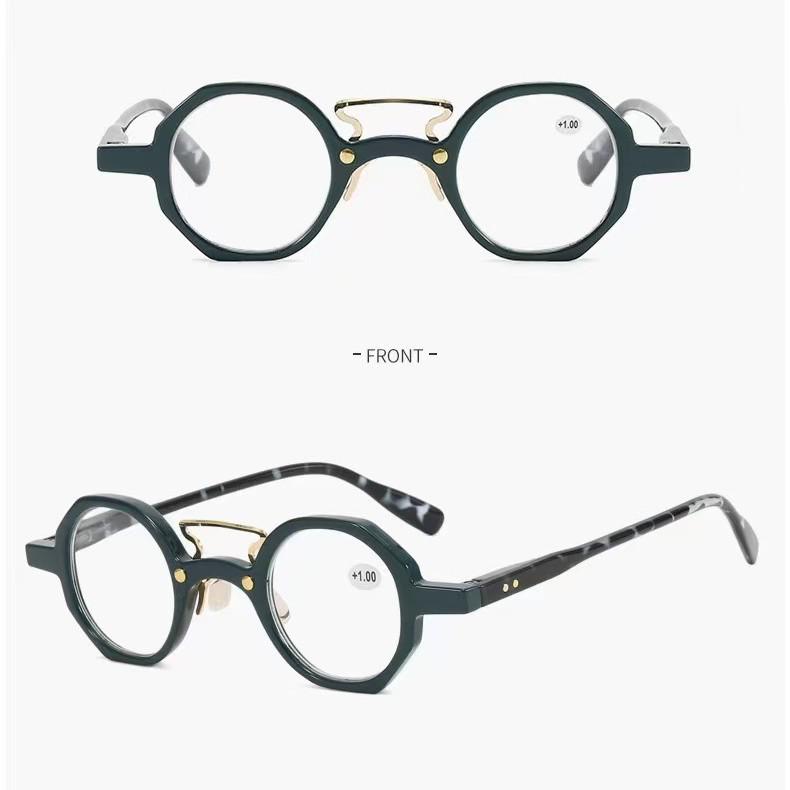Retro Small Round Frame Reading Glasses for Women - Lightweight, Spring Hinges, High-Definition Eye Protection