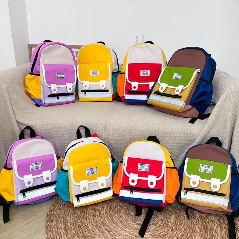 Modern Trendy Dual Color Letter Backpack For School Lightweight And Breathable Design