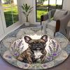 Cosmic Balanced Bulldog Print Round Rug, Multi-functional Office Chair Sofa Carpet, Easy Clean Carpet for Home and Living Spaces