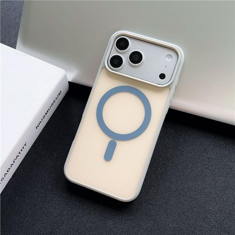 New Matte Magnetic Drop-Proof Case for iPhone 17 Pro Max - Color Block Design, Skin-Feel Texture, Compatible with Apple 16.