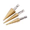 3pcs HSS Titanium Coated Step Drill Bit 4-12 4-20 4-32 Ing Power Tools, Metal High Speed Steel Wood Hole Cutter Cone.