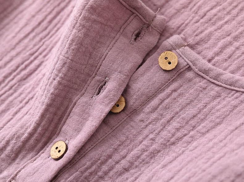 Netakara Pajama Perfect for Hospital Solid Long Double Suitable for and Long Long Pants Women's Set, Stays, Soft, Color, 100% Cotton, Sleeves, Gauze,