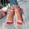 Fashion Female Shoes 2024 Brand Modern Women's Sandals Dress Sandals Women Plus Size Thin Heels Ankle-wrap Back Zip Shoes Women