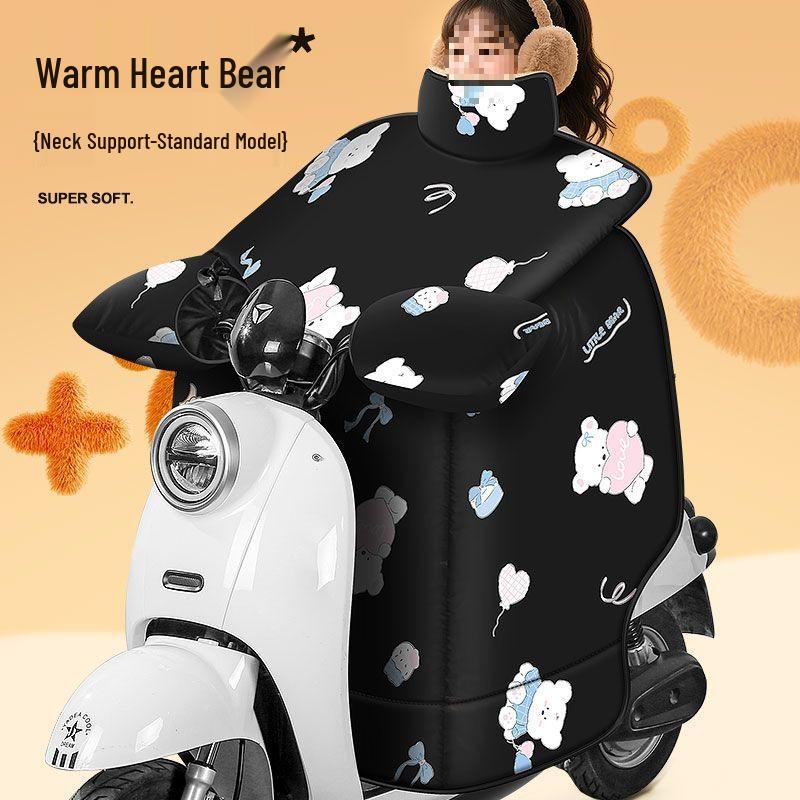 Winter Winddichte Fleecegefütterte Elektrofahrzeug-Windschutzscheibenabdeckung mit Vergrößerten Kniepolstern