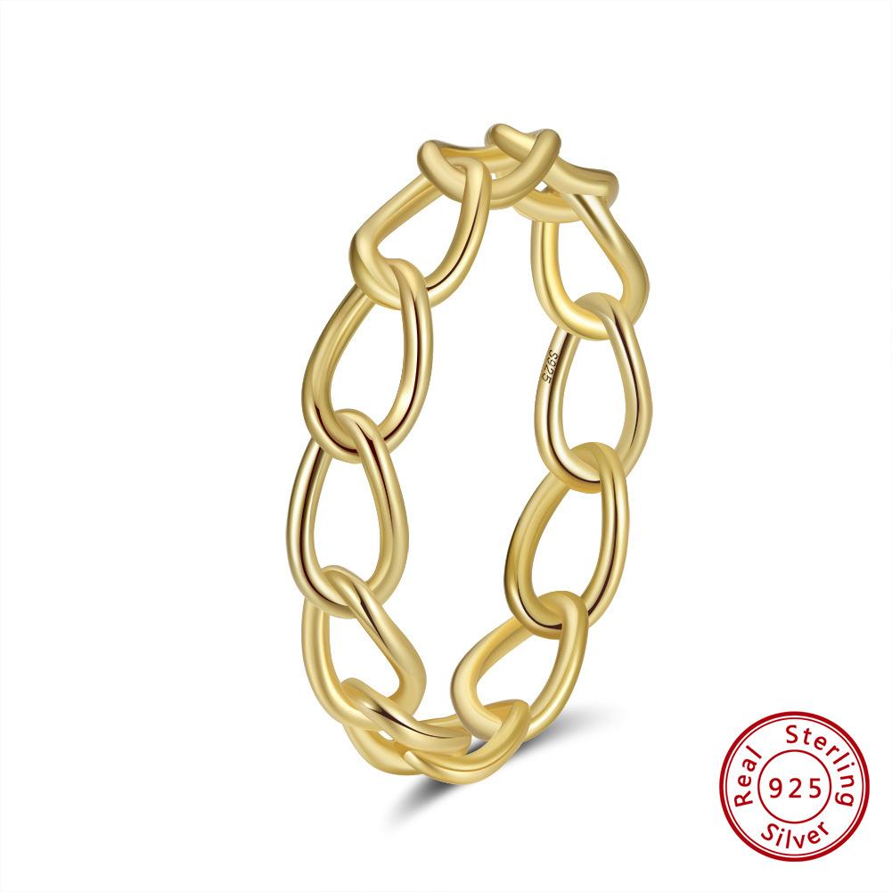 

Ювелирные изделия S925 стерлингового серебра кольцо золото полые ювелирные изделия глянцевые ювелирные изделия 4A циркон ювелирные изделия 8