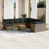 Vidaxl 12-Cz. Garden Furniture Set With Cushions, Grey, Poly Rattan