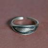 Ethnic Mori-Style Silver Koi Fish Finger Ring, Retro Creative Design