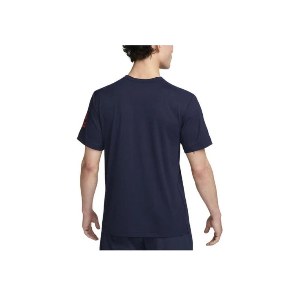 Nike Dri-FIT UV Graphic Print Fitness Crew Neck Short Sleeve T-Shirt Men Tops Obsidian FN3989-451