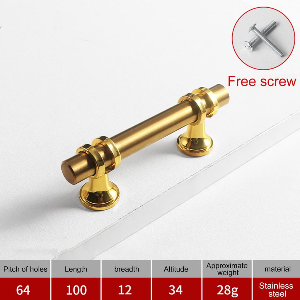 Gold Door Handle Door Pulling Hand Extended Nordic Stainless Steel With Screws Cabinet Door Handle Cabinet Handle