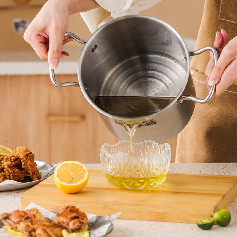 Multi Functional Stainless Steel Cooker Pot With Frying Basket Heat Resistant Lid Even Heating Design Works On Gas Induction