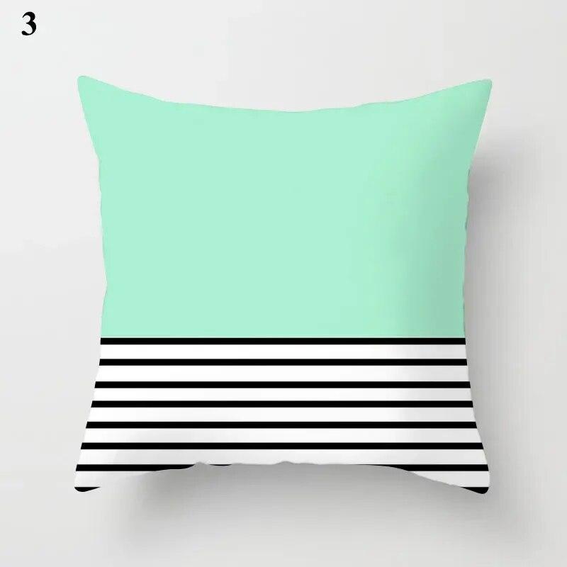 Fresh Fashion Mint Green Blue Pillowcase Living Room Sofa Office Cushion Cover Modern Simple Geometric Home Decor
