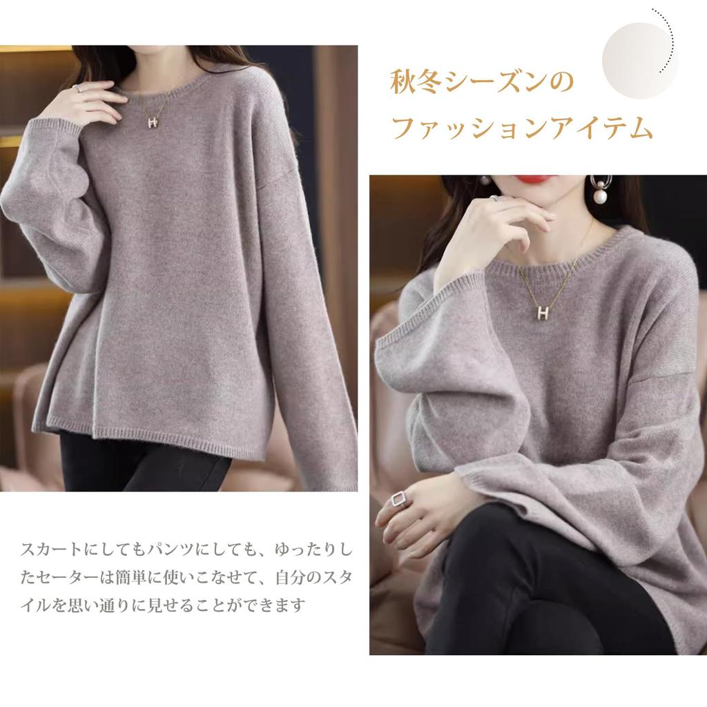 NONELECEDOLE Knit Long Round Loose Solid Perfect for and Women's Sweater, Sleeve, Neck, Thick, Fit, Color, Simple, Soft, Slimming, Warm, Casual,