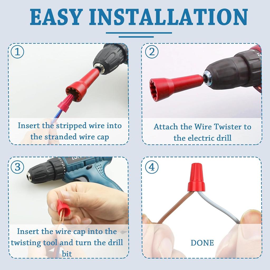 1PC Crimping Electric Wire Twisting Power Electric Wire Swivel Winding Connector Professional Electrician Accessories Hand Tools