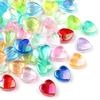 200pcs 8x9mm Acrylic Heart Beads Candy Color Loose Spacer Beads For Jewelry Making DIY Bracelets Necklace Keychain Accessories