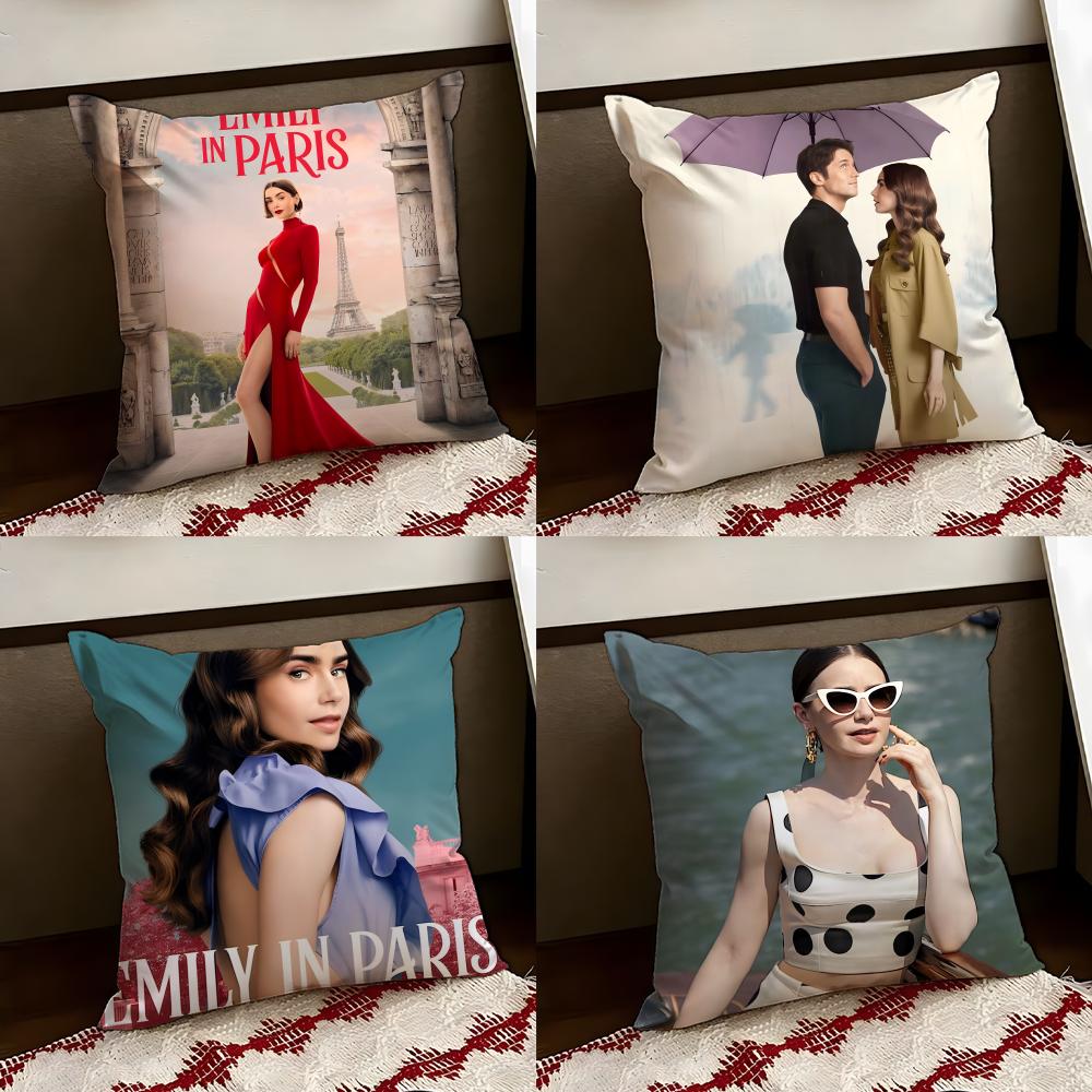 Movie EEmily in PParisS Cushion Cover Reversible Soft Durable Pillow Cover Home Car MultiScene Use for Daily Comfort