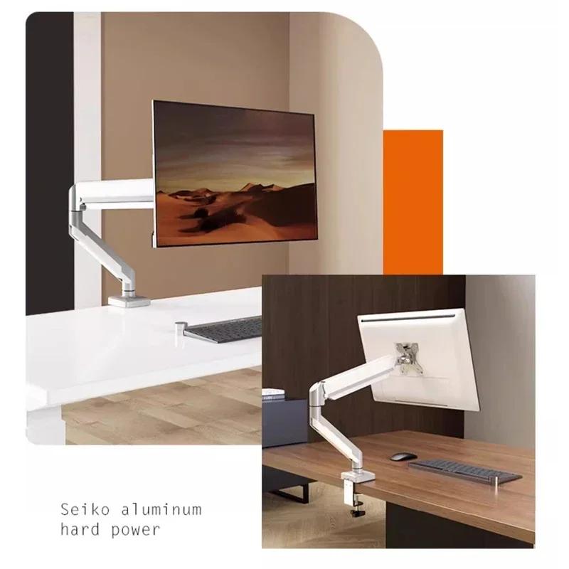 13-35 Inch Black White Monitor Stand, Ergonomic Adjustable Bracket, Space Saving for Home Office Use, Perfect Gift