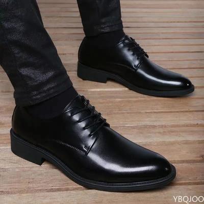 Zapatos de Boda de Novio de Moda Transpirables con Cordones Zapatos de Cuero para Hombre Vestido de Negocios Británico Puntera Puntiaguda Plantilla para Aumentar la Altura Antideslizante hombre