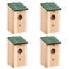 Day and Night - Day and Night Bird House 4 Wooden Units 12x12x22 Cm