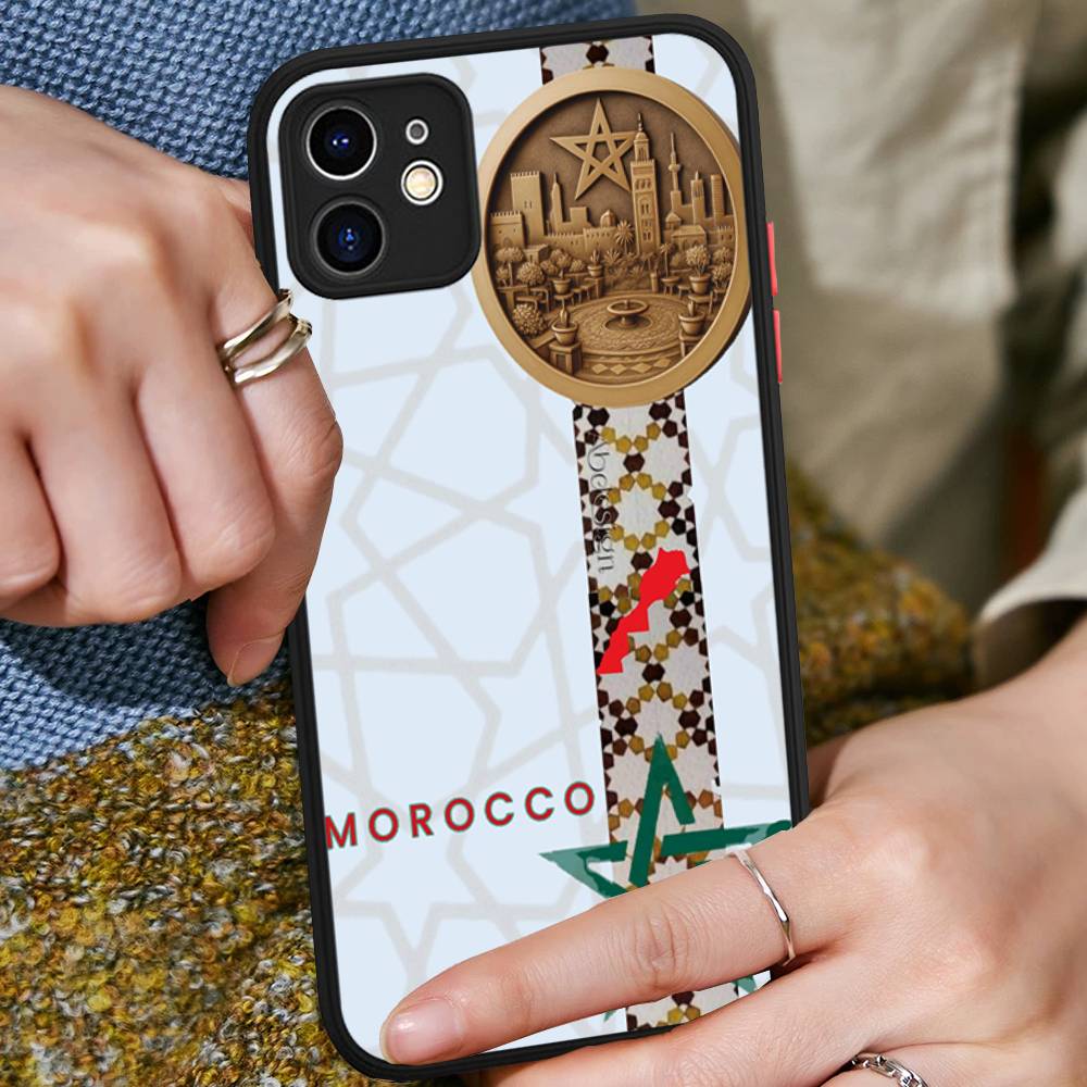 

Maroc M-Morocco Flag Silicone Case For IPhone 16 15 14 13 12 11 Pro Max Plus X XS MAX Shockproof Matte Cover iphone 15 plus