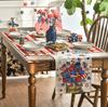 American Flag Flowers 4th of July Placemats Set of 4, 12x18 Inch Patriotic Memorial Day Table Mats for Party Kitchen Dining Decoration