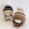 Winter Baby Ear Protection Hat Cute Pompom Infant Earflap Cap Kids Thicken Crochet Knitted Beanie Hats