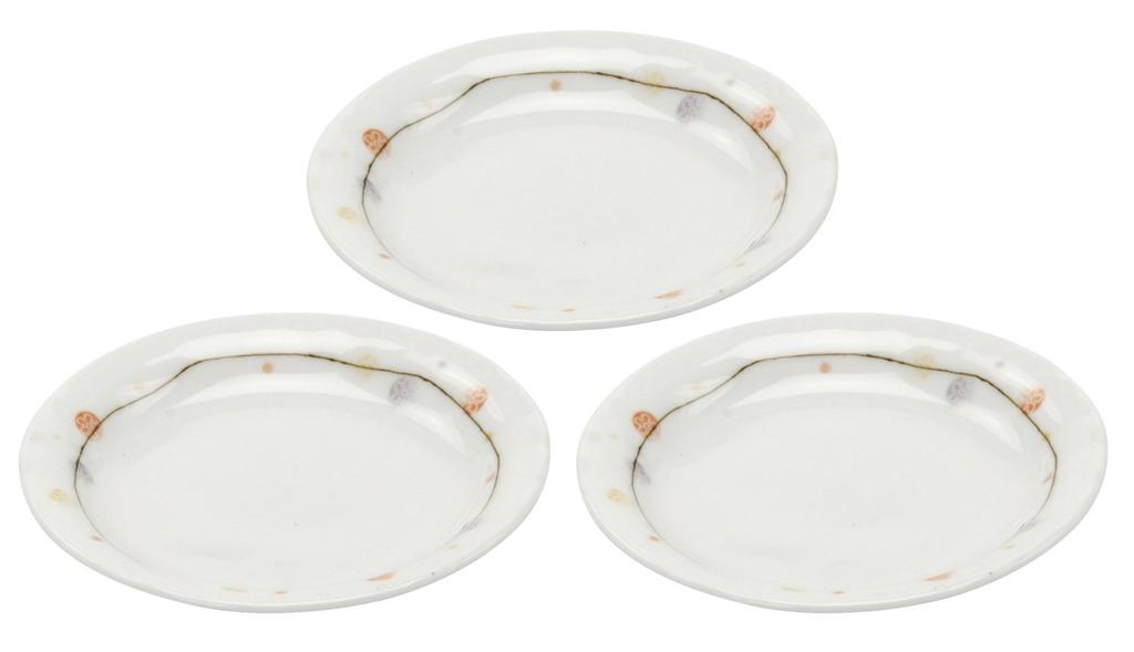 Mino Ware Small Plate, Set of 3, Flower Temari, Approx. Diameter 12cm, Tableware Set, Ceramic, Microwave, Dishwasher Safe, Made In Japan 139179(3)