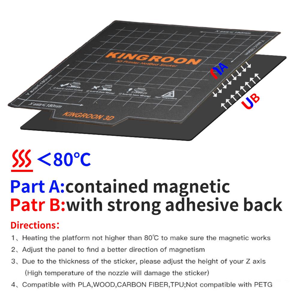 Build Plate Magnetic Heatbed 180 235 310 mm 3D Printer Hot bed Sheet A+B Soft Magnet Build Plate For KP3S KP5L Ender 3