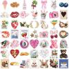 49PCS Y2K Pink Aesthetic Waterproof Stickers for DIY Decoration on Guitars, Notebooks, Luggage, Planners