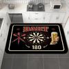 Felpudo Temático Dardos y Cerveza, Alfombra de Suelo Lavable Antideslizante para Interiores y Exteriores, Entrada, Cocina, Autocaravana y Decoración del Hogar
