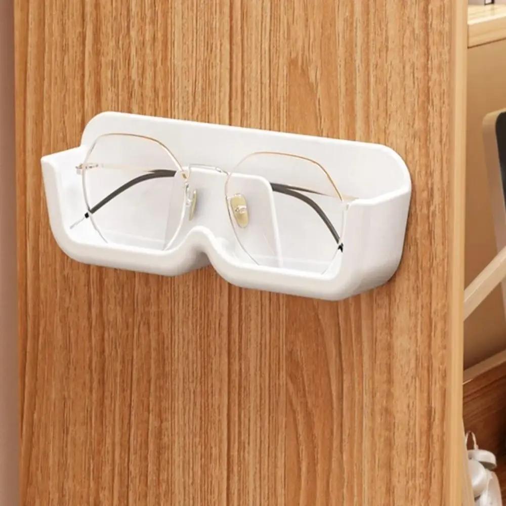1Pcs Punch-free Glasses Storage Rack Wall Mounted Sun-glasses Display Holder Wardrobe Decoration Storage Box Sunglass Organizer белый