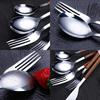 1/5Pcs 410Stainless Steel Imitation Wooden Handle Cutlery Set Dinnerware Clamp Western Tableware Elegant Knife Fork Tea Spoon