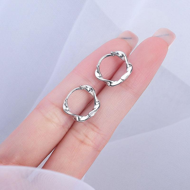 925 Sterling Silver Zircon Buckle Earrings For Women Fashion Exquisite Student Girlfriend Jewelry Accessories Party GiftGood product
