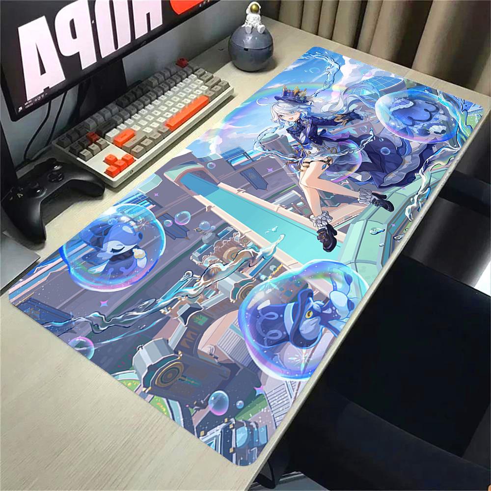 Genshin Impact Furina Anime Game Mousepad Office PC Kawaii Gaming Accessories Keyboard Mouse Pad Laptop xcm Mouse Mat Carpet