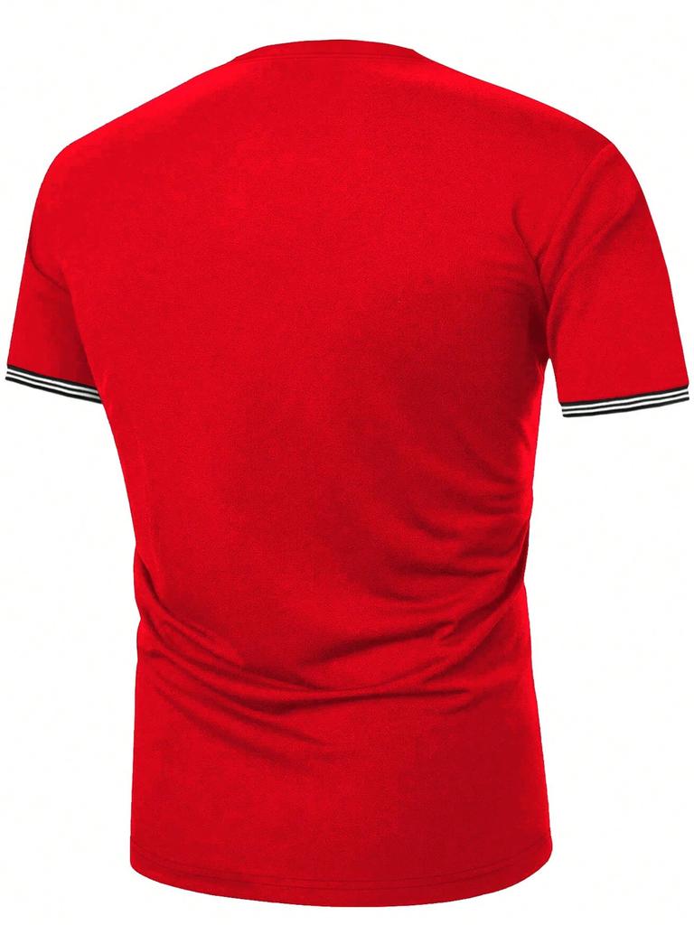 Luxury Brand T-Shirt 2024 Men'S Spring And Summer Leisure Sports Breathable Comfortable Beach Wind Stitched Stripe Color