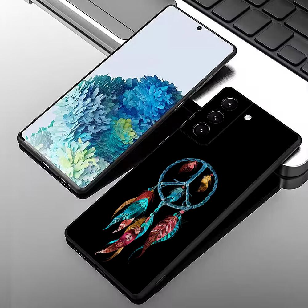 Beautiful Feather Dreamcatcher Phone Case For Samsung S25 Edge 24 23 22 21 20 Ultra Plus Fe Galaxy A54 53 34 25 16 Silicon Cover